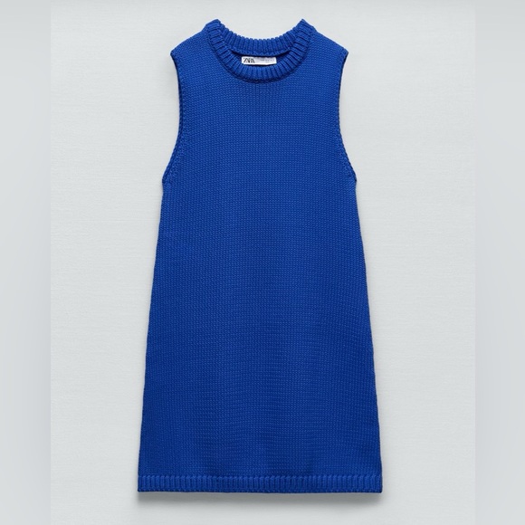 NWT Zara Blue Sleeveless Mini Dress - Picture 3 of 4